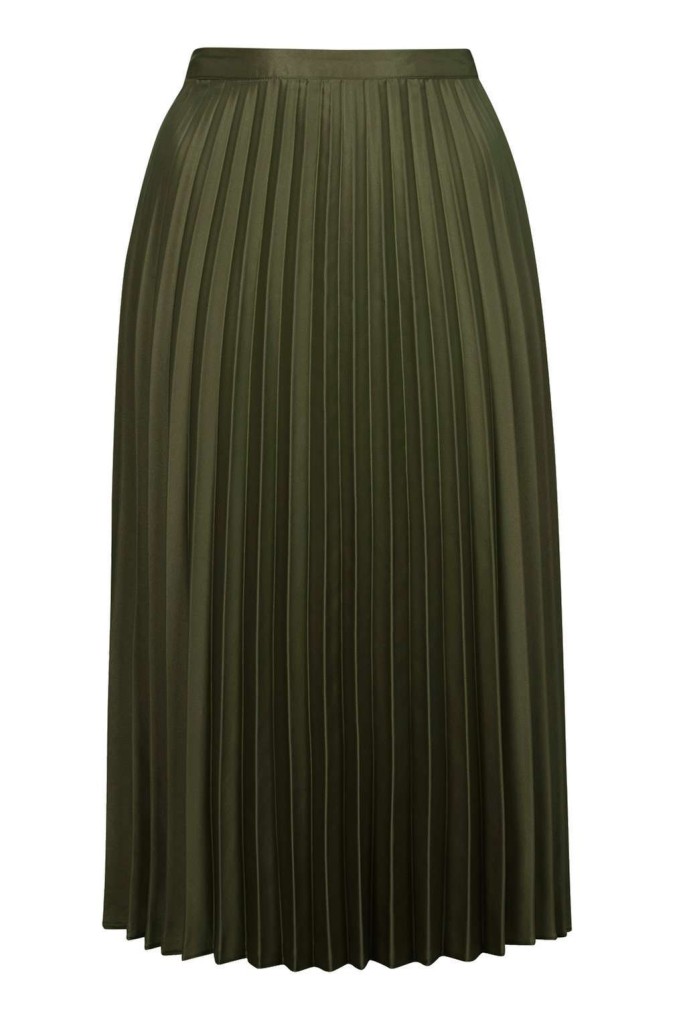 TOPSHOP PETITE Pleat Midi Skirt