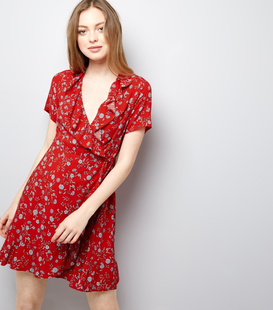 nl-red-floral-frill-trim-wrap-front-dress