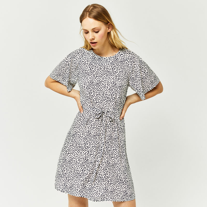 warehouse-mini-mono-flippy-dress