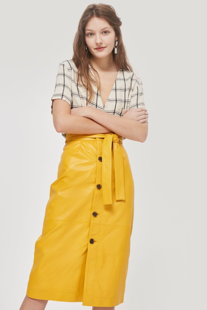 topshop-yellow-leather-skirt